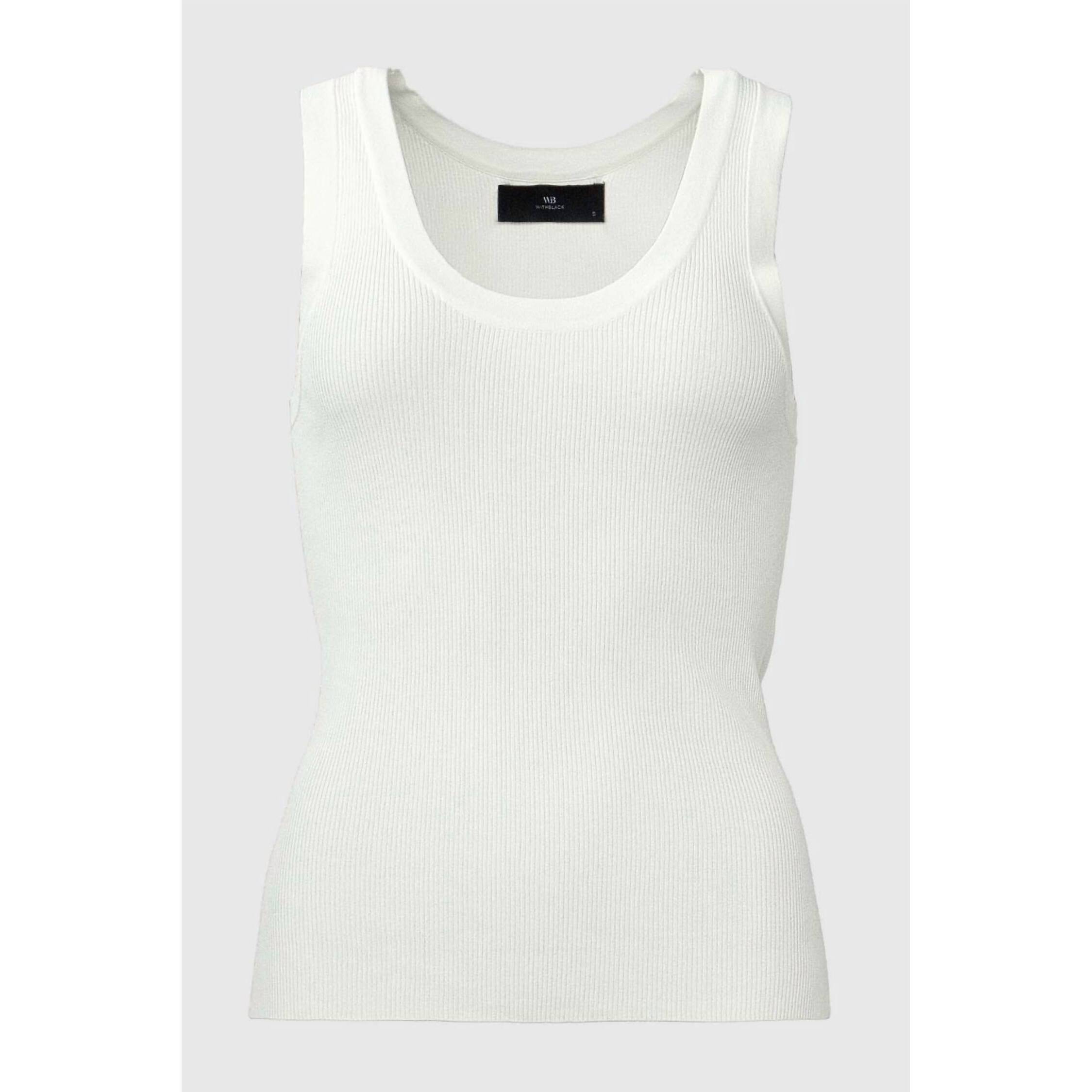 New Withblack Women's Lewis Ribbed Tank Top In White
